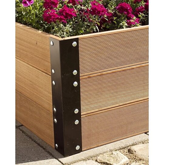 Højbedskanter sæt af 4 stk m. bolt (SORT)